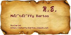 Mátéffy Bartos névjegykártya